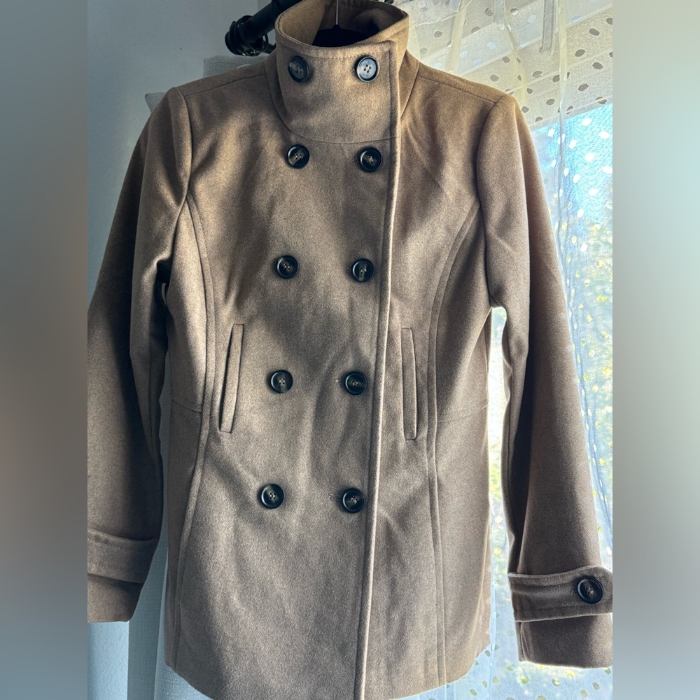 Thread & Supply NWT Women's Camel Double-Breasted Peacoat - Picture 7 of 7
